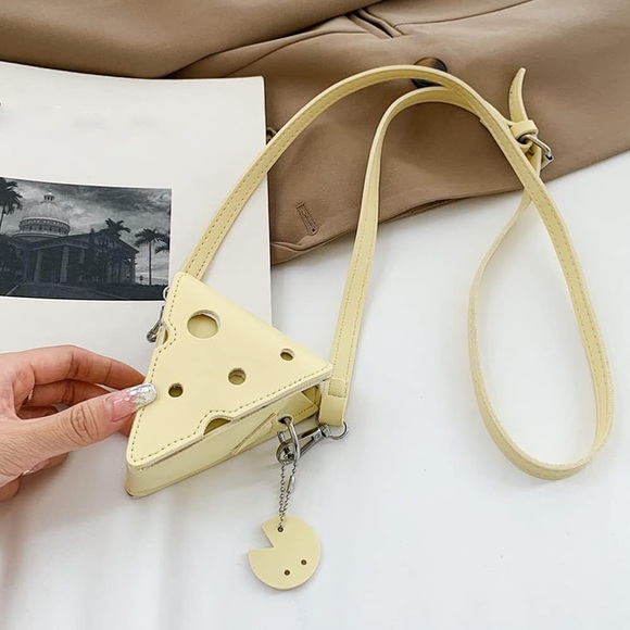 Yellow Cheese-Shaped Crossbody Bag - Picture 6 of 7